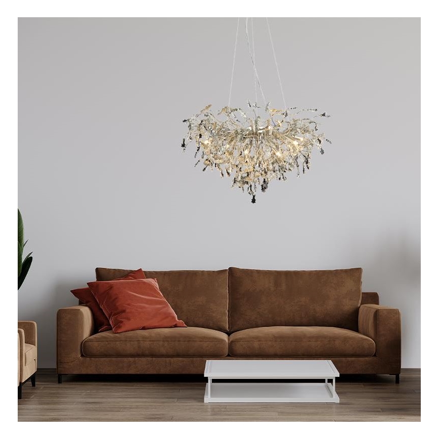 Kristály csillár zsinóron 13xG9/40W/230V fényezett króm