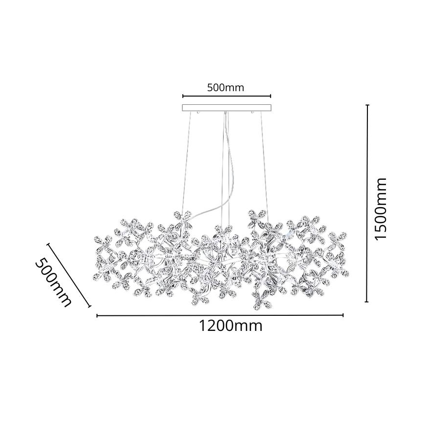 Kristály csillár zsinóron 13xG9/40W/230V színes