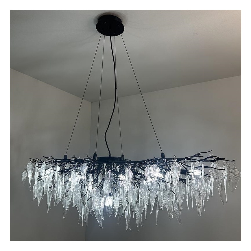Kristály csillár zsinóron 15xG9/40W/230V fekete