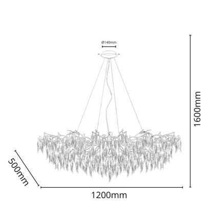 Kristály csillár zsinóron 15xG9/40W/230V fekete