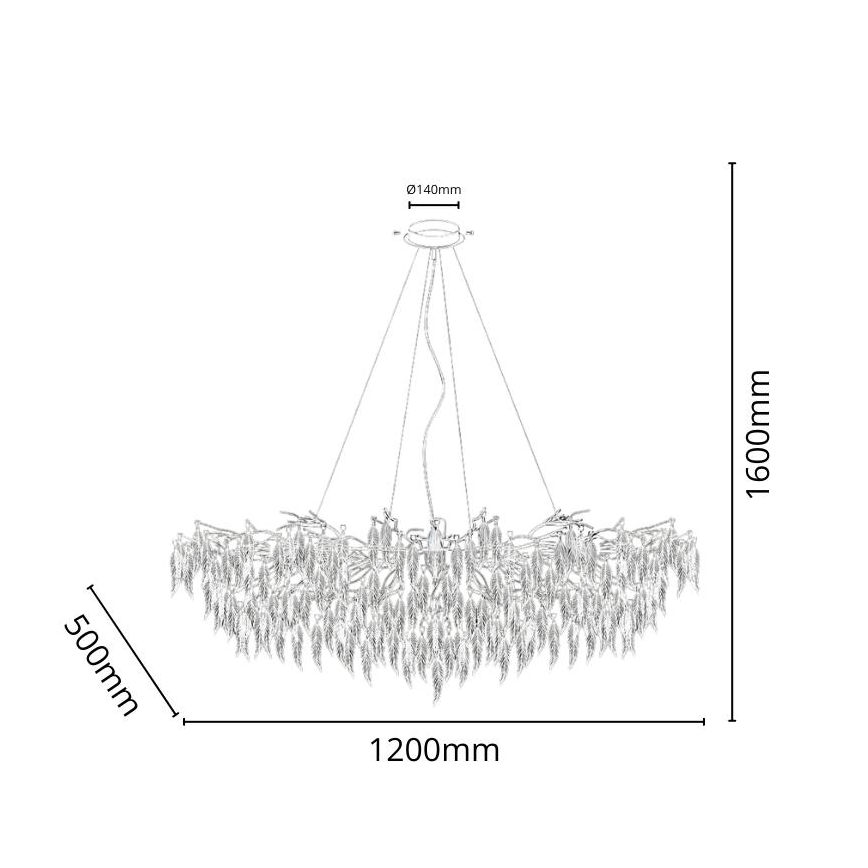 Kristály csillár zsinóron 15xG9/40W/230V fekete
