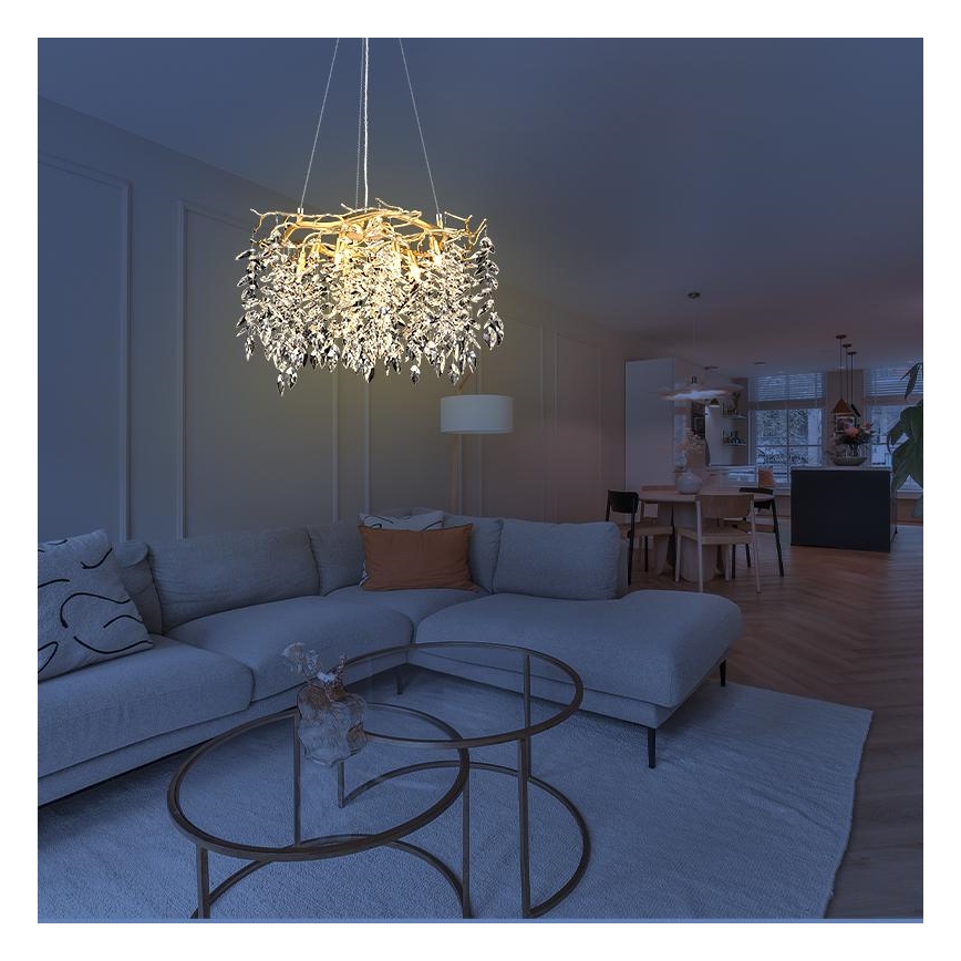 Kristály csillár zsinóron 9xG9/40W/230V arany