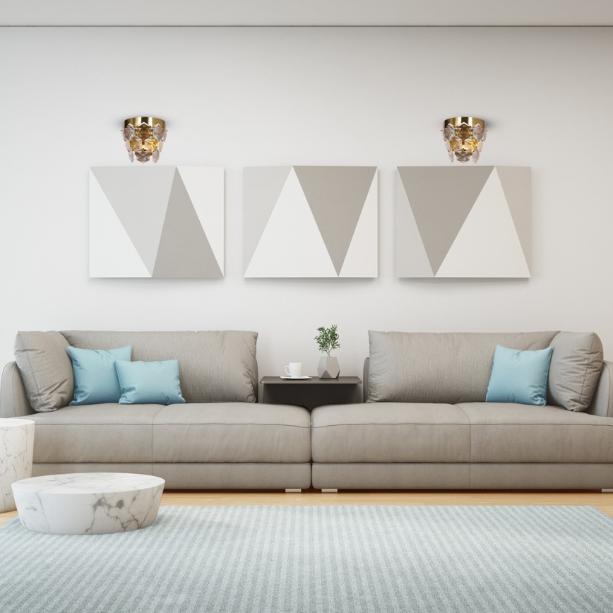 Kristály fali lámpa GRACE 2xE14/40W/230V arany