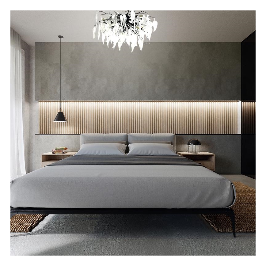 Kristály felületre szerelhető csillár 10xG9/40W/230V fekete