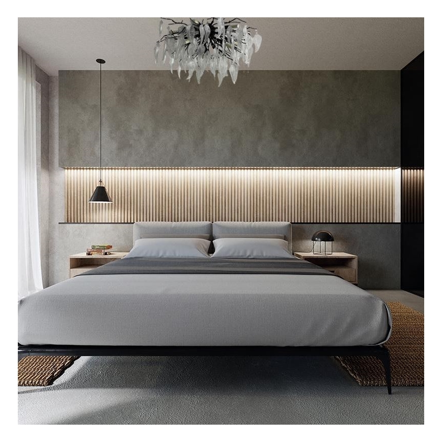 Kristály felületre szerelhető csillár 10xG9/40W/230V fekete