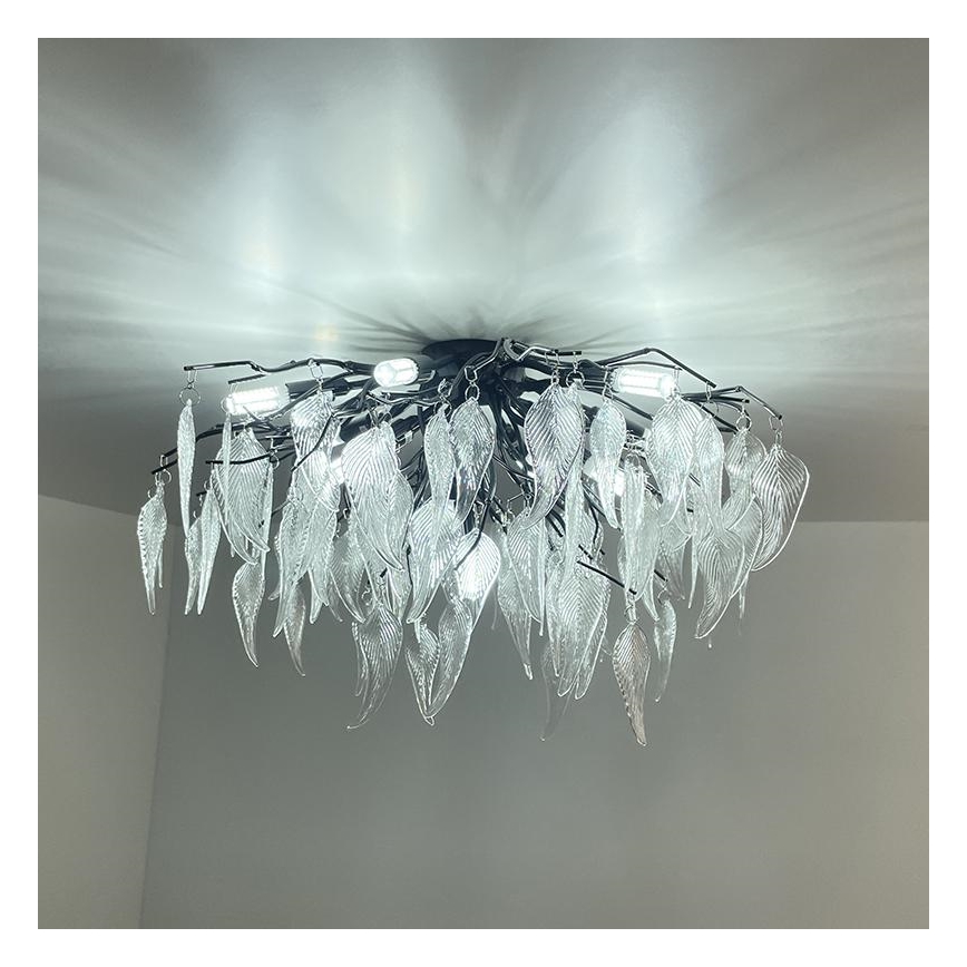 Kristály felületre szerelhető csillár 10xG9/40W/230V fekete