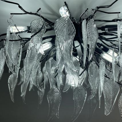 Kristály felületre szerelhető csillár 10xG9/40W/230V fekete