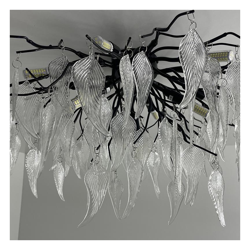 Kristály felületre szerelhető csillár 10xG9/40W/230V fekete