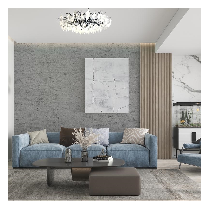 Kristály felületre szerelhető csillár 12xG9/40W/230V fekete