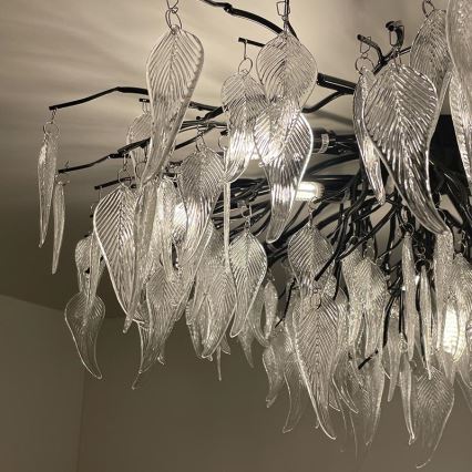 Kristály felületre szerelhető csillár 12xG9/40W/230V fekete