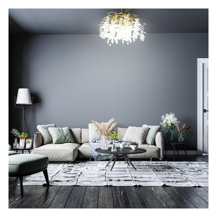 Kristály felületre szerelhető csillár 9xG9/40W/230V arany