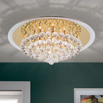 Kristály mennyezeti lámpa GLORIA 6xG9/40W/230V átm. 50 cm arany