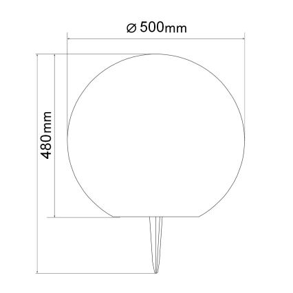 KULA LED napelemes lámpa, 3,7 V, 3000/4000/6500 K, átm. 50 cm, 2000 mAh, IP65, fehér