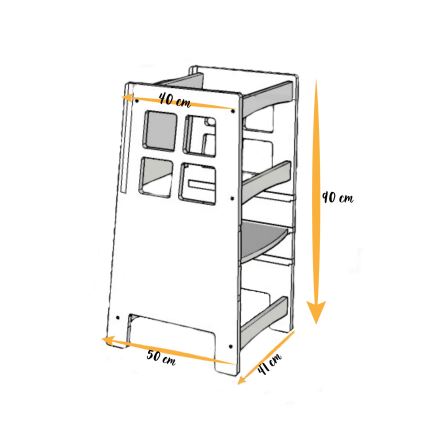 KULE tanulótorony 90x50 cm barna