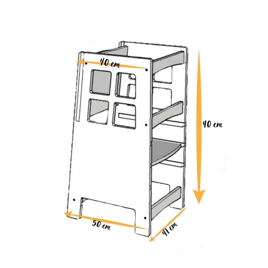 KULE tanulótorony 90x50 cm barna