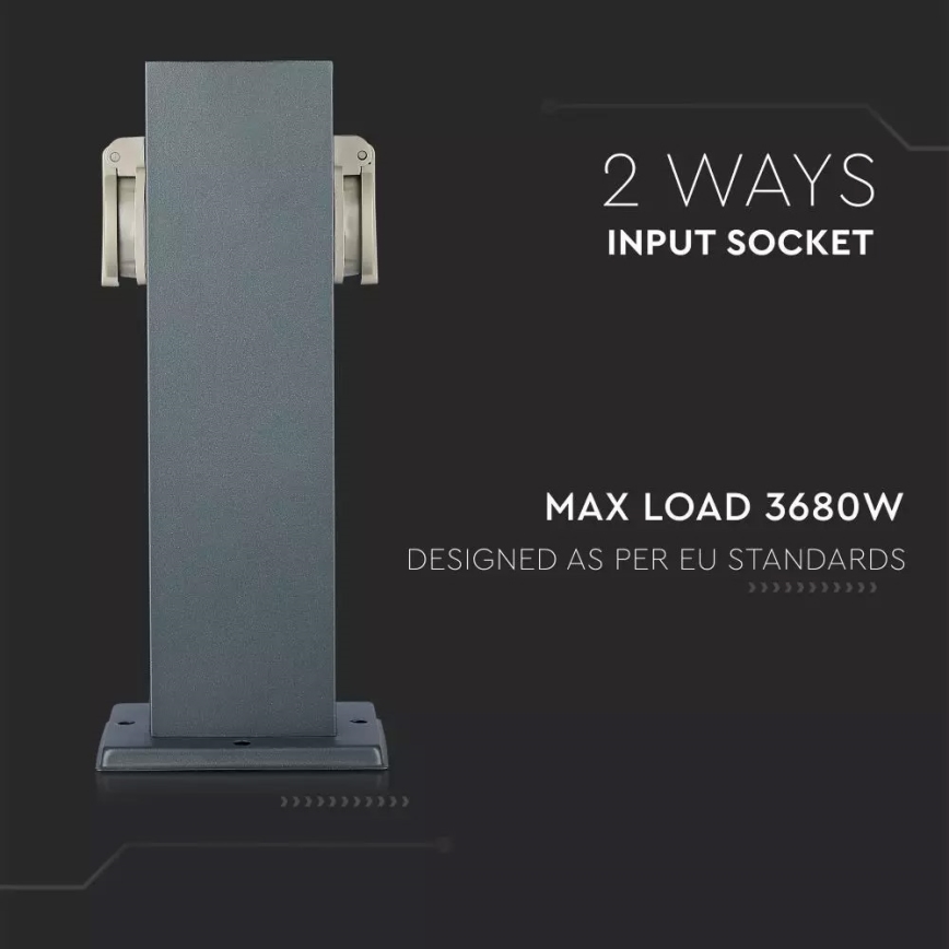 Kültéri csatlakozós oszlop SCHUKO 2Z 230V IP44