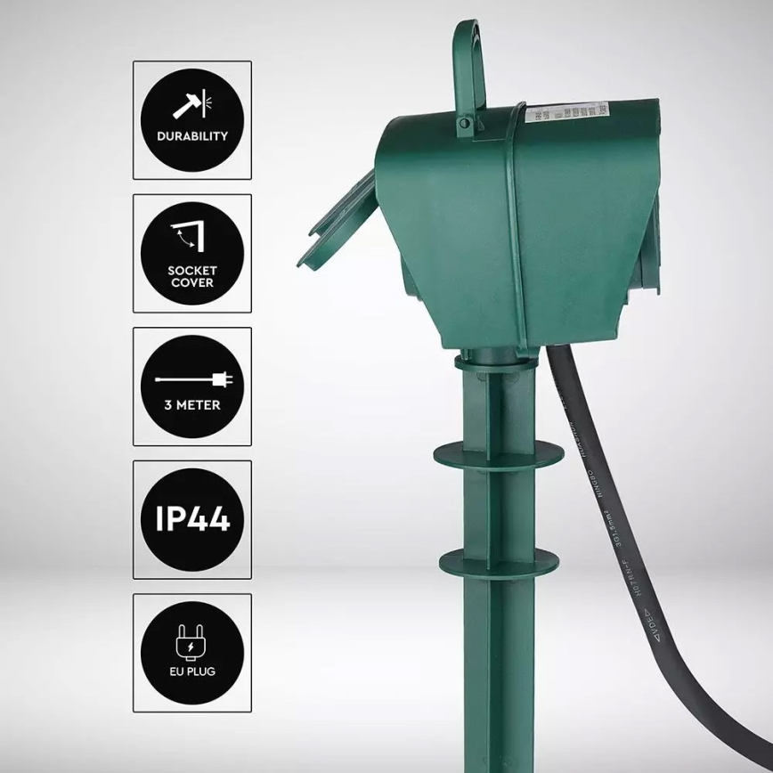 Kültéri csatlakozós oszlop SCHUKO 4Z 230V IP44