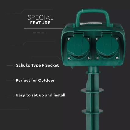 Kültéri csatlakozós oszlop SCHUKO 4Z 230V IP44