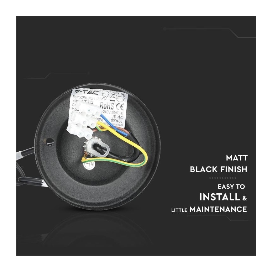 Kültéri csillár láncon 1xE27/40W/230V IP44 fekete