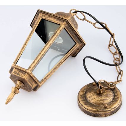 Kültéri csillár láncon 1xE27/60W/230V arany IP44