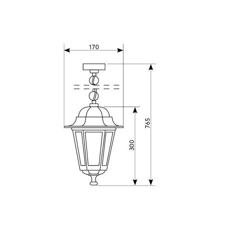 Kültéri csillár láncon 1xE27/60W/230V arany IP44