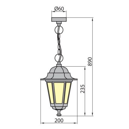 Kültéri csillár láncon GARDEN 1xE27/60W/230V IP44 fehér