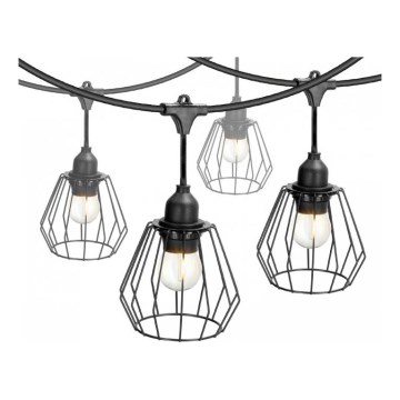 Kültéri dekorációs égősor CRETE 10xE27/230V 15m IP44