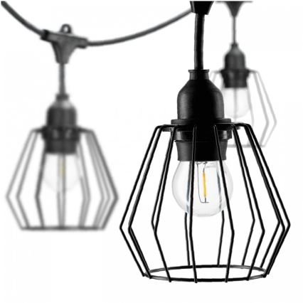 Kültéri dekorációs égősor CRETE 10xE27/230V 15m IP44