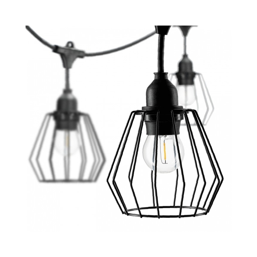 Kültéri dekorációs égősor CRETE 10xE27/230V 15m IP44