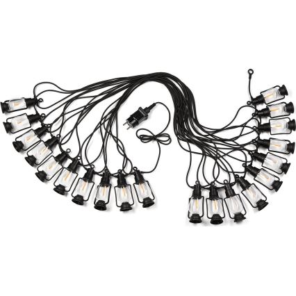 Kültéri dekorációs fényfüzér GIRLANDA 20xLED 20m IP44 meleg fehér