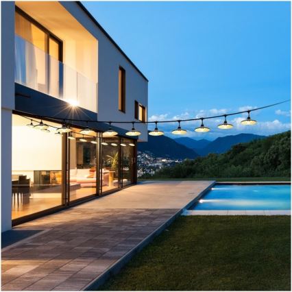 Kültéri dekorációs fénylánc CRETE 20xE27/230V 25m IP44