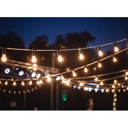 Kültéri dekorációs lánc GIRLANDA 17 m 15xE27/15W/230V IP44