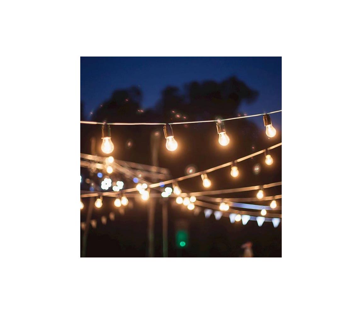 Kültéri dekorációs GIRLANDA lánc 22 m, 20xE27/15W/230V, IP44 EKO1625