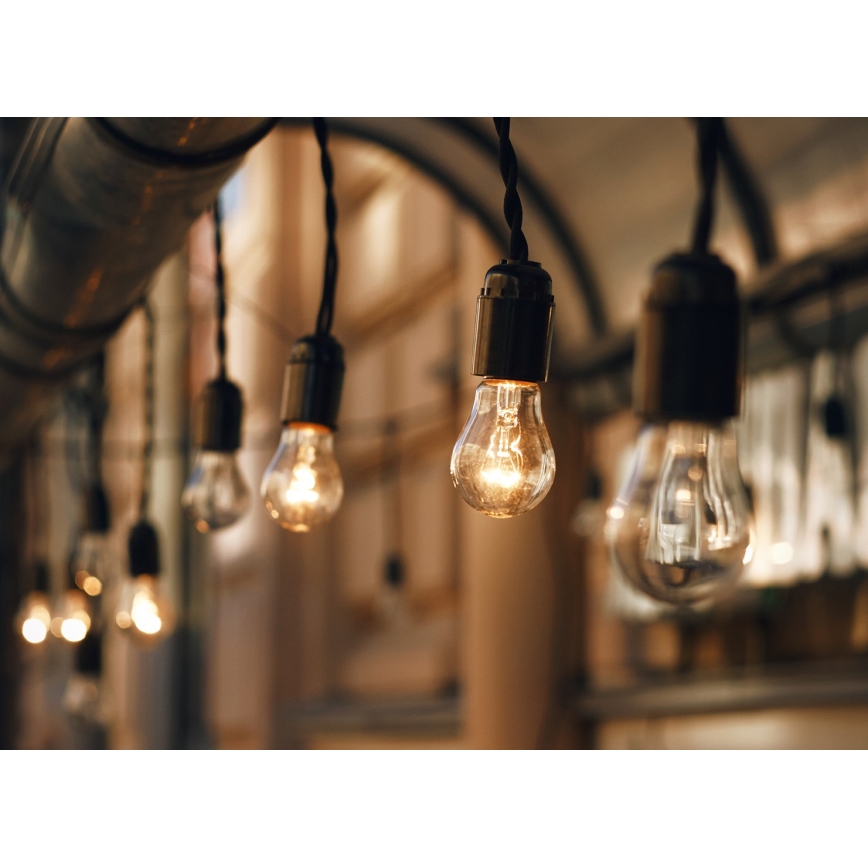 Kültéri dekorációs lánc GIRLANDA 17 m 15xE27/15W/230V IP44