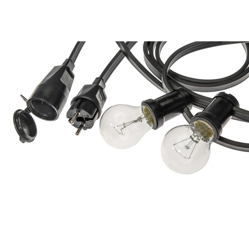 Kültéri dekorációs lánc GIRLANDA 6,5 m 5xE27/15W/230V IP44