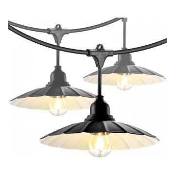 Kültéri dekoratív fényfüzér CRETE 15xE27/230V 20m IP44