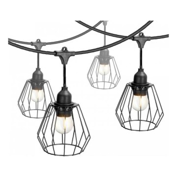 Kültéri dekoratív fényfüzér CRETE 15xE27/230V 20m IP44