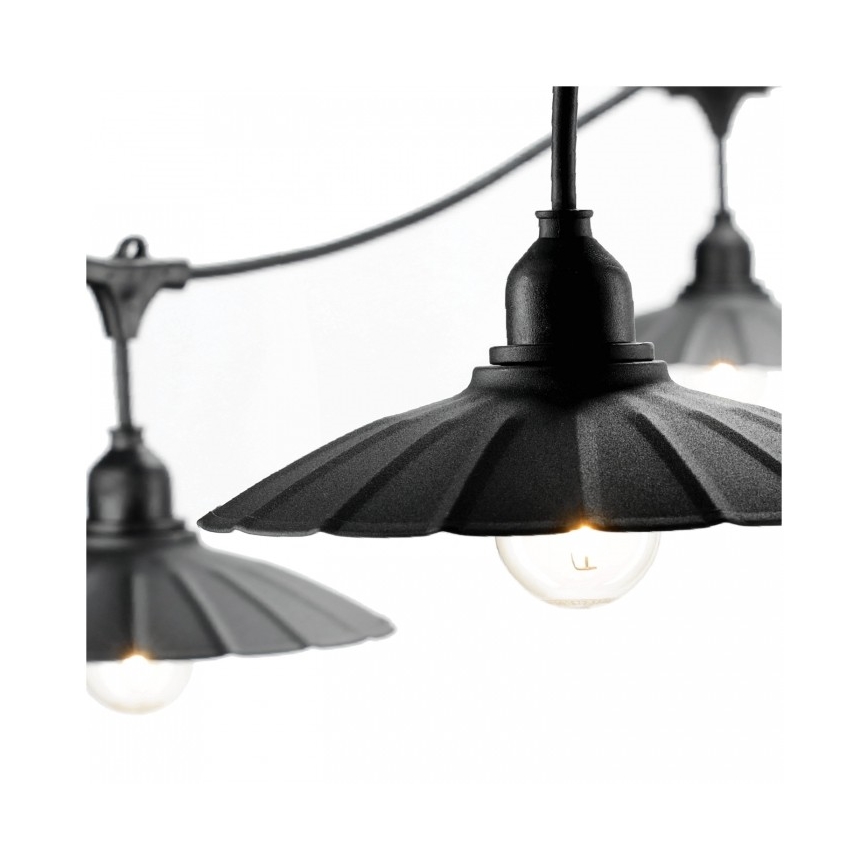Kültéri dekoratív fényfüzér CRETE 20xE27/230V 25m IP44