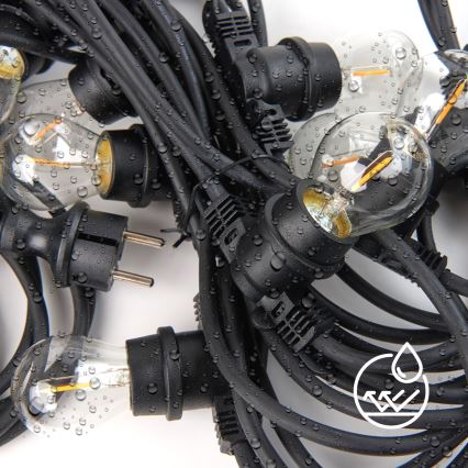 Kültéri dekoratív fénylánc MIMOSA 10xE27/1,3W/230V IP44 10m