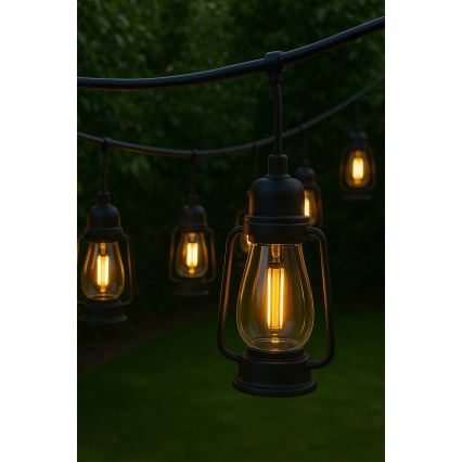Kültéri dekoratív füzér GIRLANDA 10xLED 10m IP44 meleg fehér