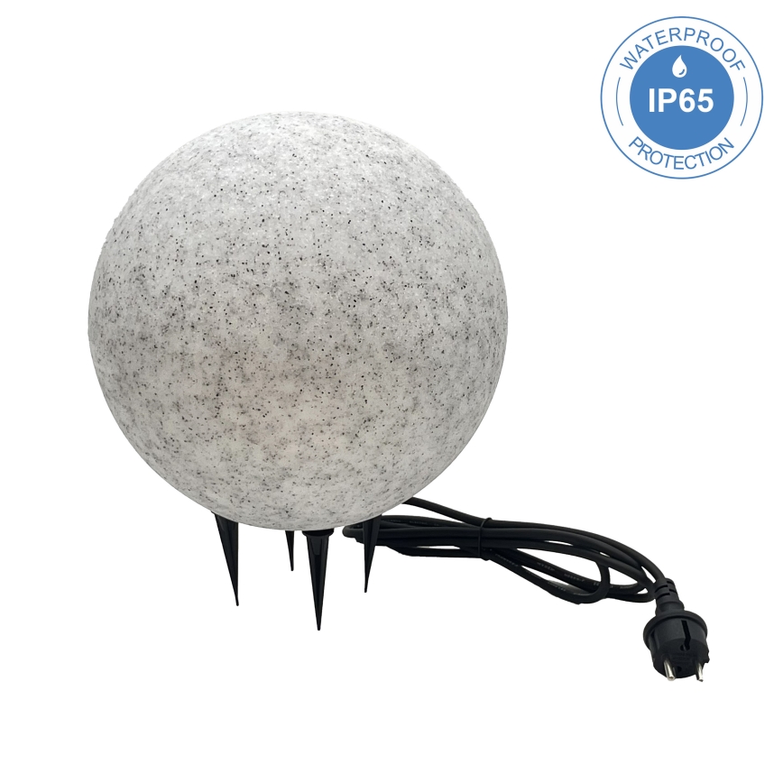 Kültéri dekoratív lámpatest LUMISTONE 1xE27/15W/230V IP65, átmérő 28 cm