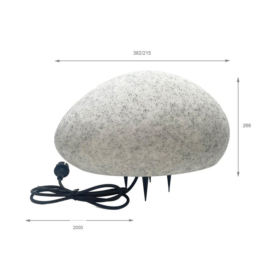Kültéri dekoratív lámpatest LUMISTONE 1xE27/15W/230V IP65 Ø 38 cm