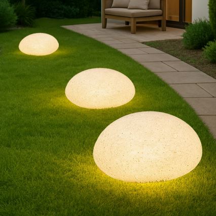 Kültéri dekorlámpa LUMISTONE 1xE27/15W/230V IP65 átmérő 26,5 cm
