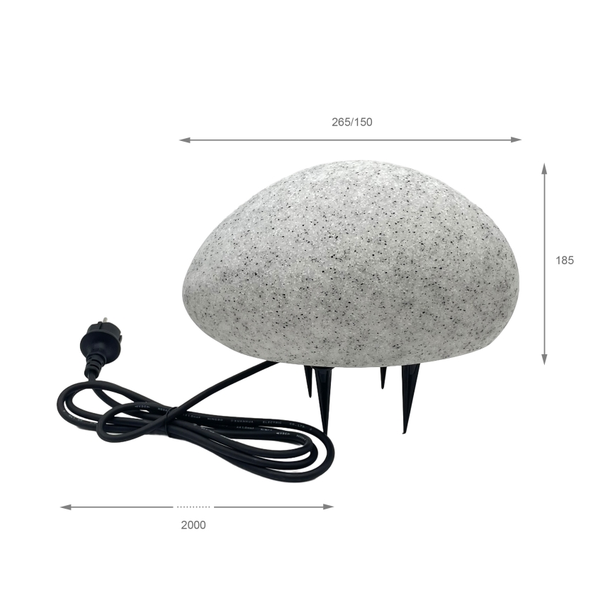 Kültéri dekorlámpa LUMISTONE 1xE27/15W/230V IP65 átmérő 26,5 cm