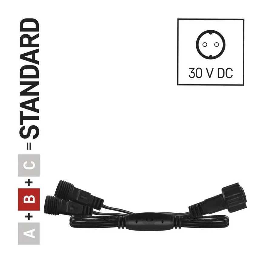 Kültéri elosztó kábel fényfüzérekhez, 0,5 m, IP44