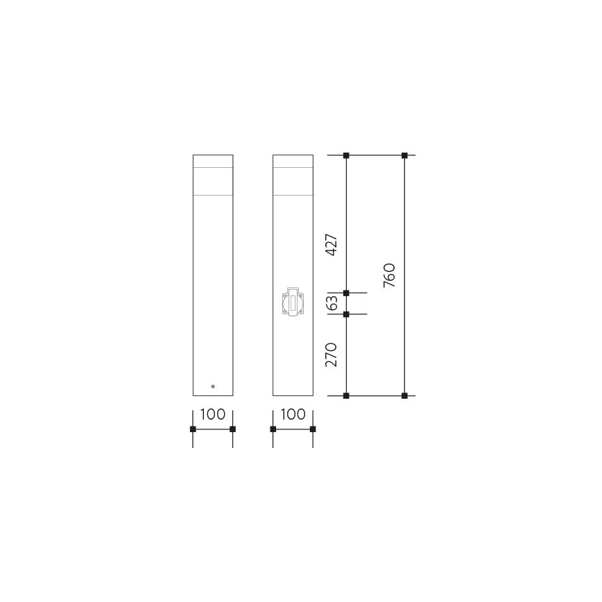 Kültéri érzékelős lámpa aljzattal GARD 1xE14/60W IP44