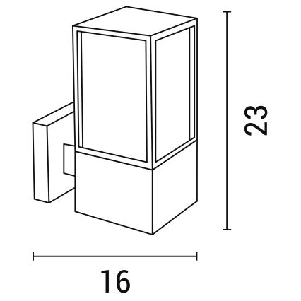 Kültéri fali lámpa 1xE27/12W/230V IP44 antracit