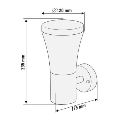 Kültéri fali lámpa 1xE27/15W/230V IP44