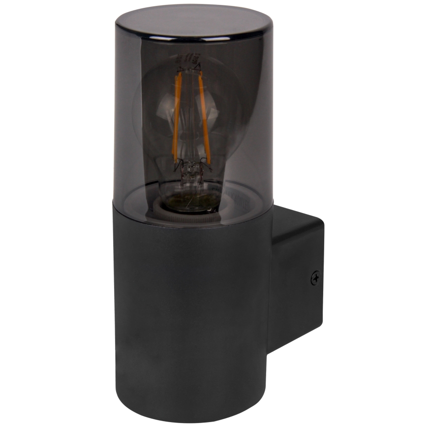 Kültéri fali lámpa 1xE27/40W/230V IP44 fekete/füstszínű