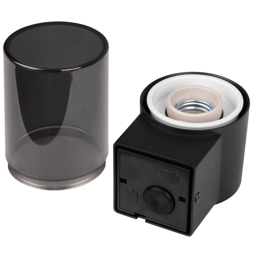 Kültéri fali lámpa 1xE27/40W/230V IP44 fekete/füstszínű